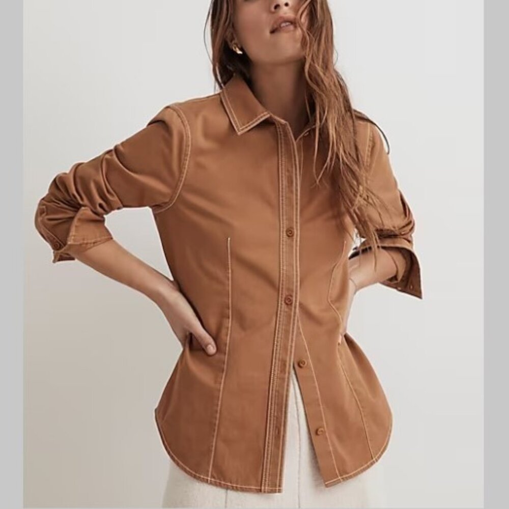 Madewell Darted Button-Up Shirt in (Re)generative Chino 16